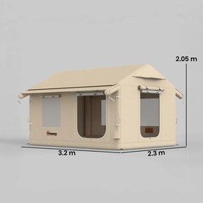 Outsunny Corturi Gonflabile Impermeabile pentru Glamping cu Orificiu pentru Sobă pentru 6-8 Persoane | Aosom Romania
