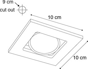 Spot încastrat inteligent negru incl. WiFi GU10 reglabil - Qure