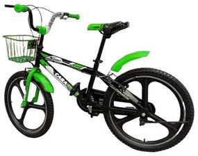 Bicicleta Caraiman, roti 20 inch, cadru otel, frane pe janta, cu cos, verde, BC09