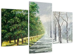 Tablou - Iarna versus vara (90x60 cm)