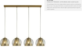 Lustra cu 4 pendule design modern Conio 8274-4SB SRT