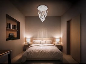 Plafonieră cu cristale LED MAJURO LED/30W/230V diam. 45 cm crom lucios + telecomandă
