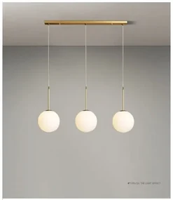 Lustra Pendul Cu 3 Abajururi, 3 x E27, Auriu