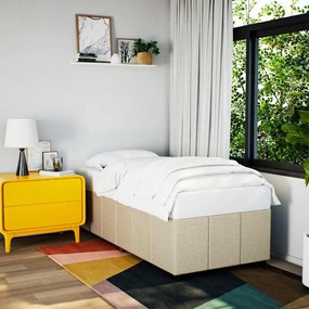 vidaXL Cadru de pat fără saltea, crem, 100x200 cm, textil