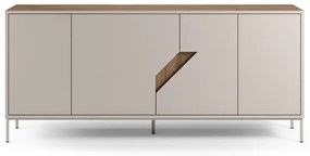 Comodă crem/în culoare naturală cu aspect de lemn de stejar 180x80x40 cm Lilou – Marckeric