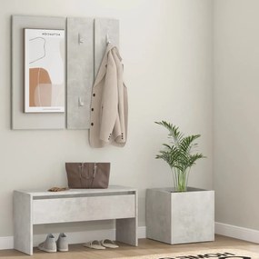vidaXL Set de mobilier pentru hol, gri beton, lemn prelucrat