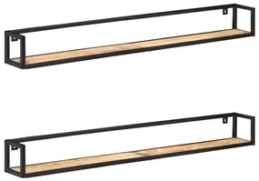 vidaXL Rafturi de perete, 2 buc., 160 cm, lemn de mango nefinisat