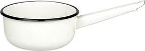 Tigaie cu mâner vintage din oțel emailat, 1,5L, alb offwhite, Ø16×H9 cm, „Emil's Enamel"