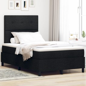 vidaXL Pat cu arcuri și saltea cu LED - Negru, 120 x 190 cm, Material