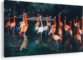 Tablou - turmă de flamingo (90x60 cm)
