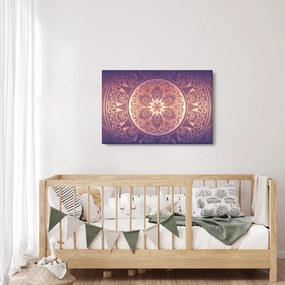 Tablou - Mandala pe gradient violet (90x60 cm)