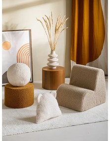 Fotoliu de copii maro deschis cu tapițerie din țesătură bouclé Cloud – Wigiwama