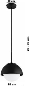 BRILAGI - Lampă suspendată pe cablu COSMO 1xE27/60W/230V diam. 18 cm neagră