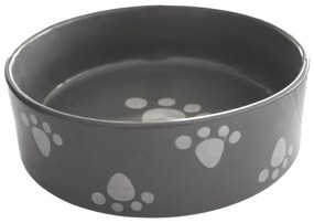 Bol ceramic pentru câine Paw gri, 15 x 5 cm