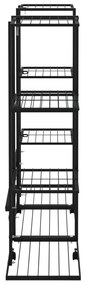 Suport pentru flori cu roti, 94,5x24,5x91,5 cm, negru, fier
