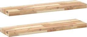 vidaXL Rafturi plutitoare 2 buc. 100x20x4cm lemn masiv acacia netratat