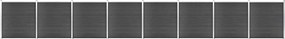 vidaXL Set de panouri de gard, negru, 1391x186 cm, WPC