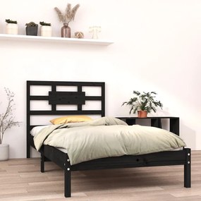3105654 vidaXL Cadru de pat, negru, 90x200 cm, lemn masiv