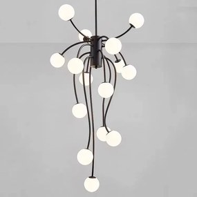 ✨ Lustră Modernă E007/15 – Stil Negru Elegant, 15 Surse de Lumină