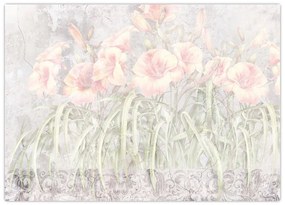 Tablou pe sticlă - Fresca crinilor (70x50 cm)