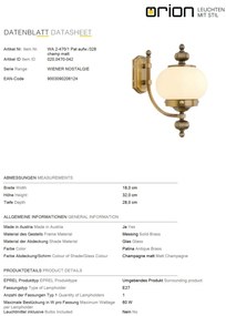 Aplica de perete stil clasic Nostalgie up alama antique/champagne
