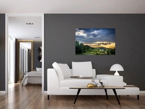 Tablou cu peisaj și raze de soare (90x60 cm)