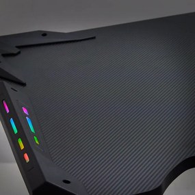 Birou gaming cu led-uri RGB -  OFF 300 negru