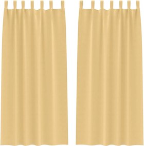 vidaXL Perdele Opaque cu Inel 2 pcs Bej 225 x 140 cm Poliester