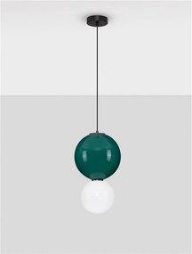 Pendul LED decorativ portelan jasper, sticla alb, NOESIS