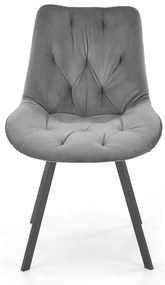 Scaun catifea K519 velvet gri