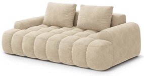 Canapea bej cu tapițerie din catifea 200 cm Linz – Cosmopolitan Design