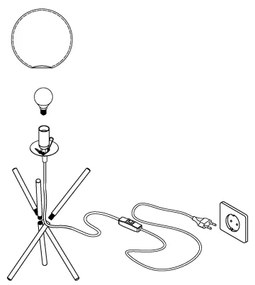 Eglo 97333 - Lampă de masă CASTELLATO 1xE14/28W/230V