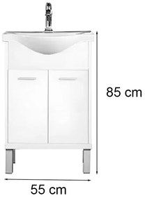 Mobilier complet de baie Nerva Prime 55 alb