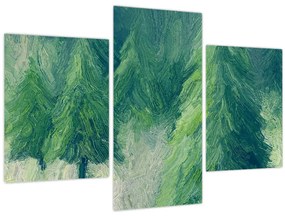 Tablou - Conifere pictate (90x60 cm)
