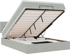 vidaXL Cadru de pat otoman cu saltea Gri deschis 140x200cm catifea
