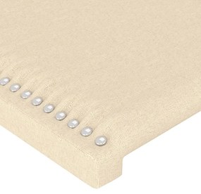 Tablie de pat cu LED, crem, 90x5x118 128 cm, textil 1, Crem, 90 x 5 x 118 128 cm