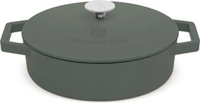 Cratiță din fontă emailată Berlinger Haus BH 6262, cu capac, 26 cm, verde mat