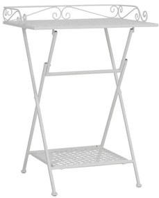 Masuta laterala pliabila din metal, H67 cm, Charmet White