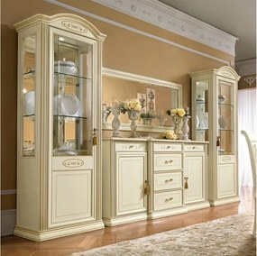 Bufet lemn masiv crem Caterina, 188 × 50 × 97 cm