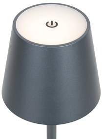 Lampă de masă de exterior gri incluzând LED cu dimmer tactil reîncărcabil - Janet