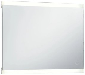 Oglindă cu led de perete de baie cu senzor tactil, 80 x 60 cm