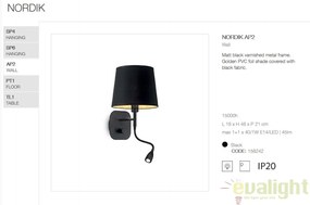 Aplica perete moderna cu reader LED directionabil NORDIK AP2 158242