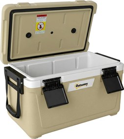 Outsunny cutie frigorifică auto picnic răcitoare portabile frigider băuturi reci călătorie ladă frigorifică congelator rigid bere 40L | Aosom Romania