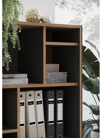 Bibliotecă gri antracit/în culoare naturală cu aspect de lemn de stejar 75x120x40 cm Podium – Germania