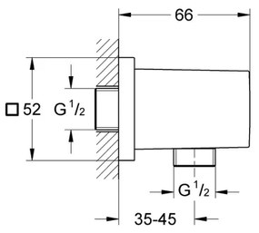 GROHE 27704000 - Cot de perete EUPHORIA CUBE 12” crom lucios