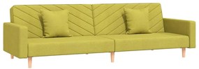 375905 vidaXL Canapea extensibilă cu 2 locuri, 2 perne, verde, textil
