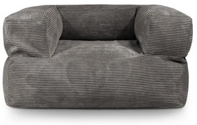 Fotoliu bean bag maro cu tapițerie din catifea reiată MooG – SLOWDOWN