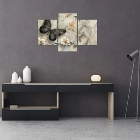Tablou - Marmură de fundal cu fluturi (90x60 cm)