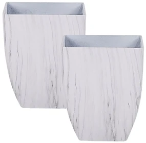 Set 2 buc Ghiveci de flori 34 cm Mirko (alb). 1077135
