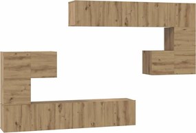 vidaXL Unități TV Pe perete 4 pcs Stejar Artizanal Lemn compozit